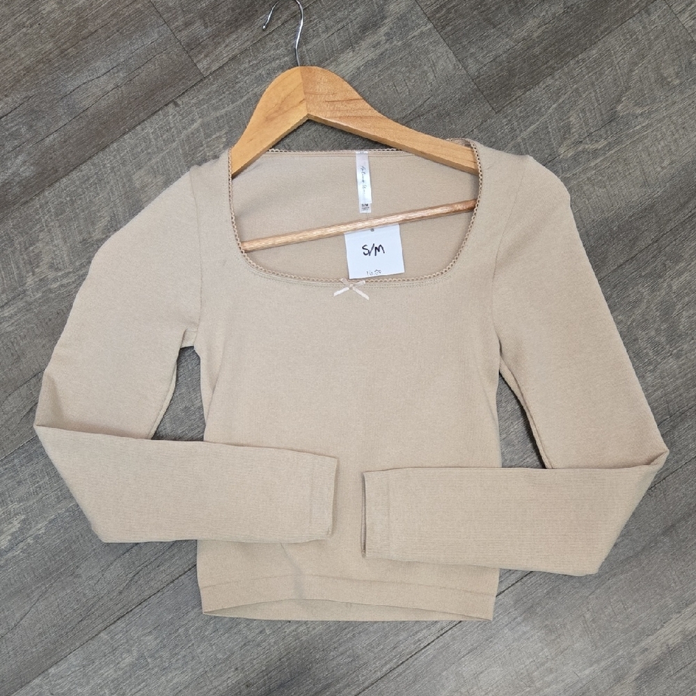 Active USA Tan Long Sleeve Tee